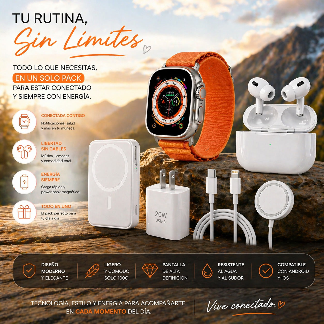 Set Smartwatch X8 Ultra+ Audífonos