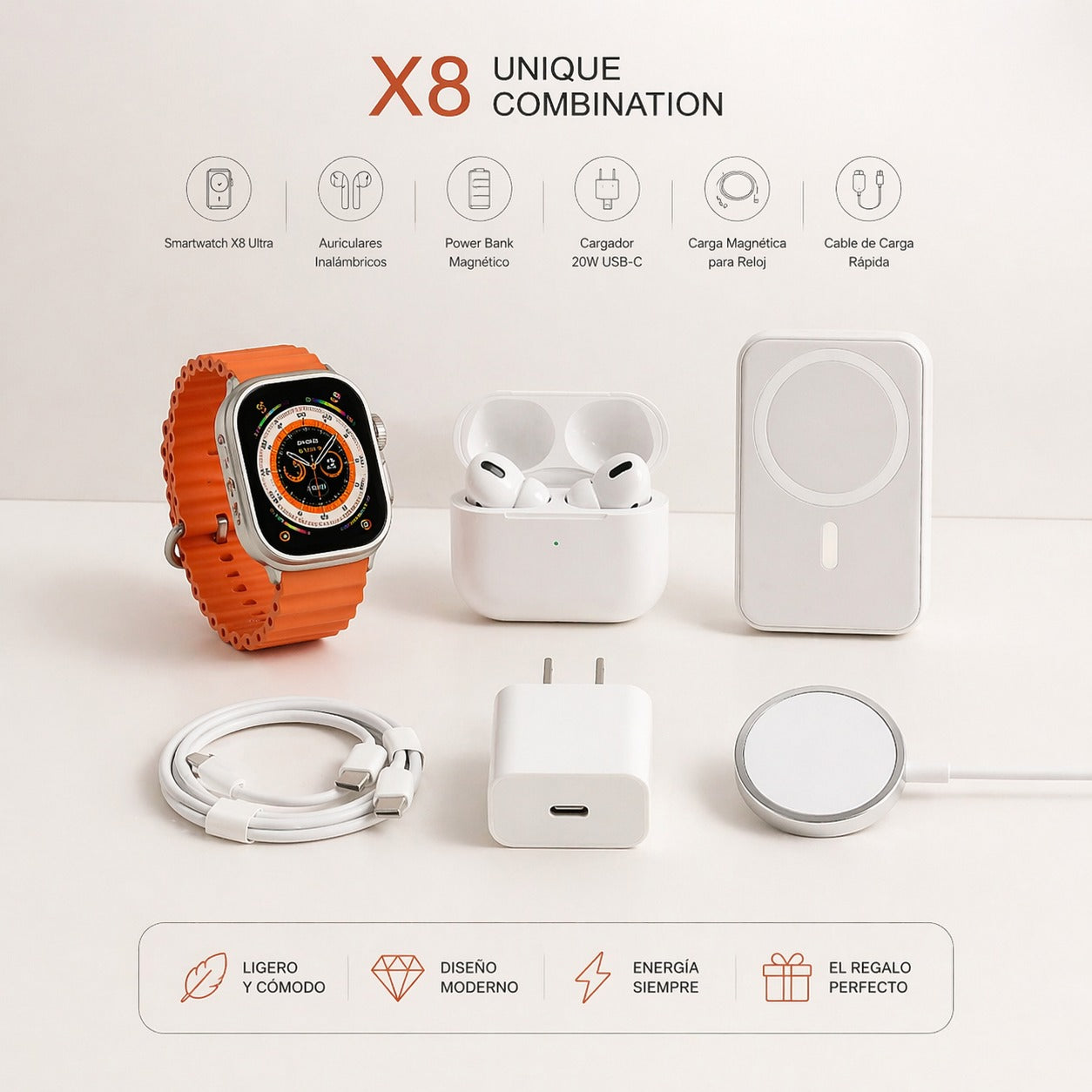 Set Smartwatch X8 Ultra+ Audífonos